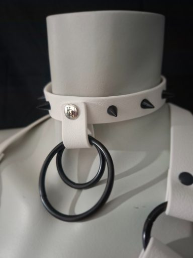 PVC Choker weiß | 2 O-Ringe schwarz | wasserfest | nickelgetestet | Vinyl | designed an handmade by Kinky Desire near Stuttgart